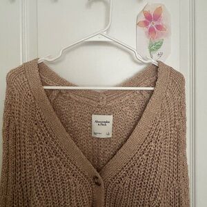 Abercrombie&Fitch S sweater cardigan chunky knit beige